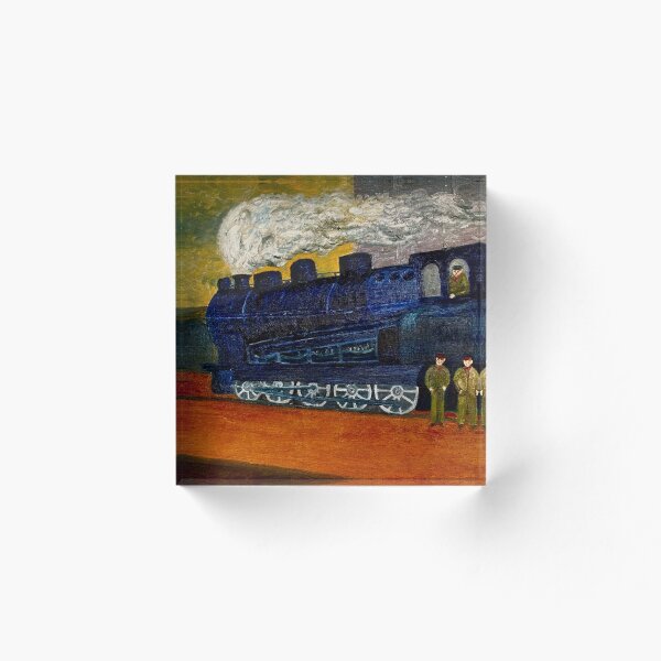 Item preview, Locomotora azul: una pintura de trenes antiguos. designed and sold by AtelierTim.
