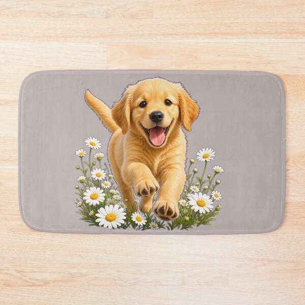 Item preview, Happy Golden Retriever Puppy in Daisy Field designed and sold by DarVibe Designs.