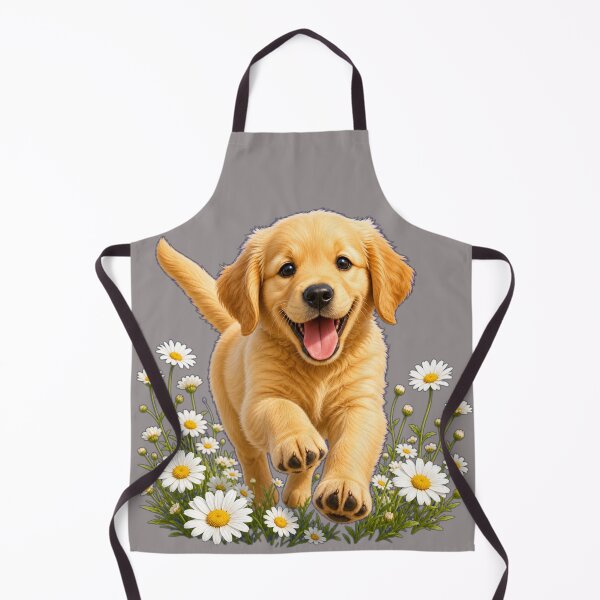 Item preview, Happy Golden Retriever Puppy in Daisy Field designed and sold by DarVibe Designs.
