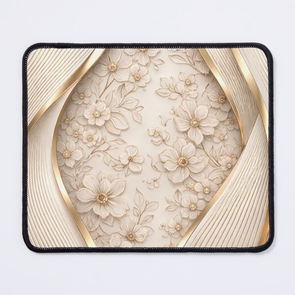 Item preview, Elegant Ivory & Gold Floral Wave Pattern designed and sold by Bellassi.