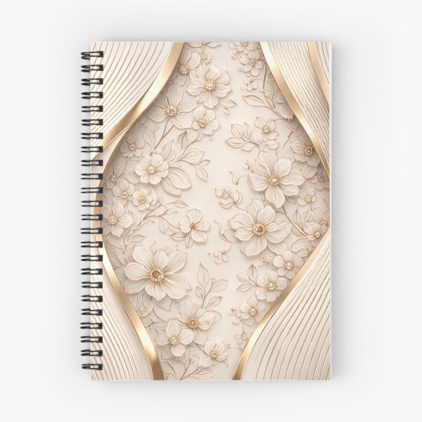 Item preview, Elegant Ivory & Gold Floral Wave Pattern designed and sold by Bellassi.