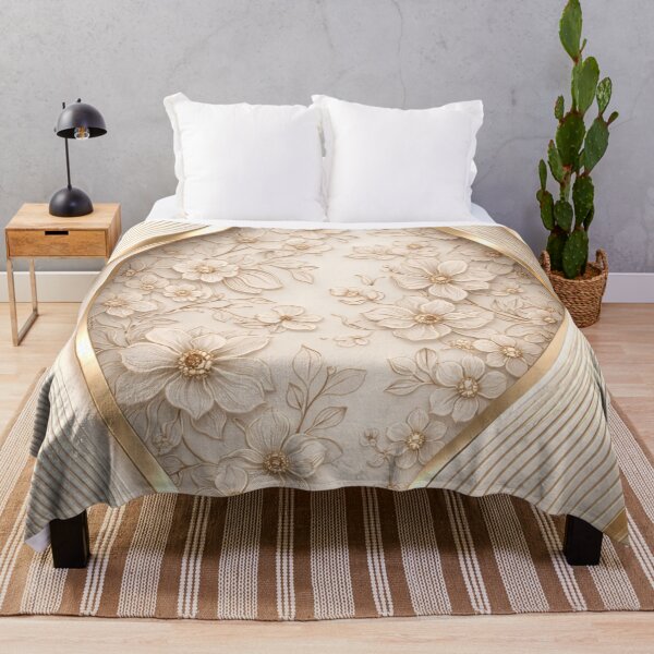 Item preview, Elegant Ivory & Gold Floral Wave Pattern designed and sold by Bellassi.