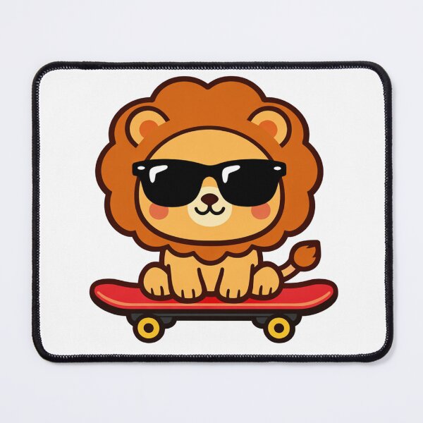 Item preview, Cool Lion Cub on Skateboard with Sunglasses Cute Kawaii Animal designed and sold by Owcomm.