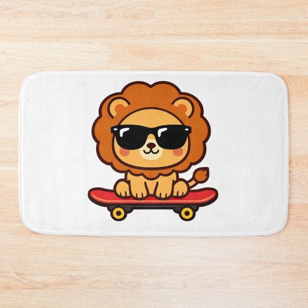 Item preview, Cool Lion Cub on Skateboard with Sunglasses Cute Kawaii Animal designed and sold by Owcomm.