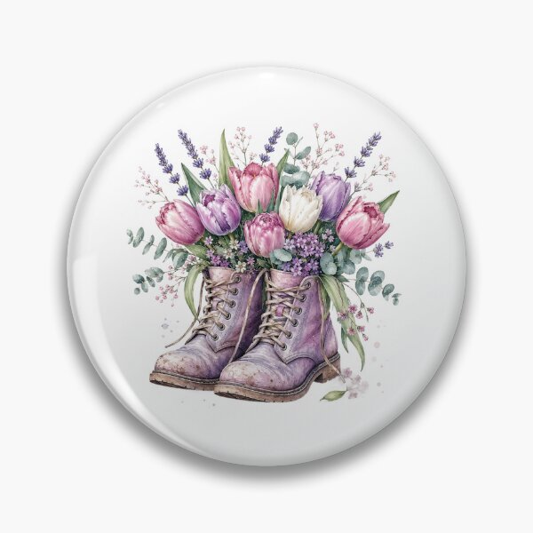 Item preview, Purple Tulip Boots Watercolor designed and sold by PetalGarden.