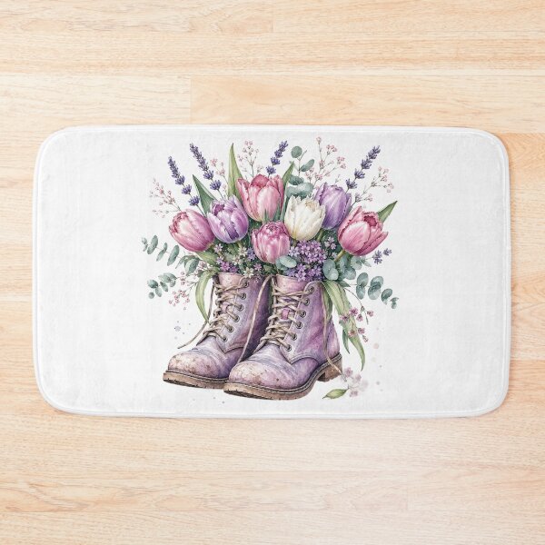 Item preview, Purple Tulip Boots Watercolor designed and sold by PetalGarden.