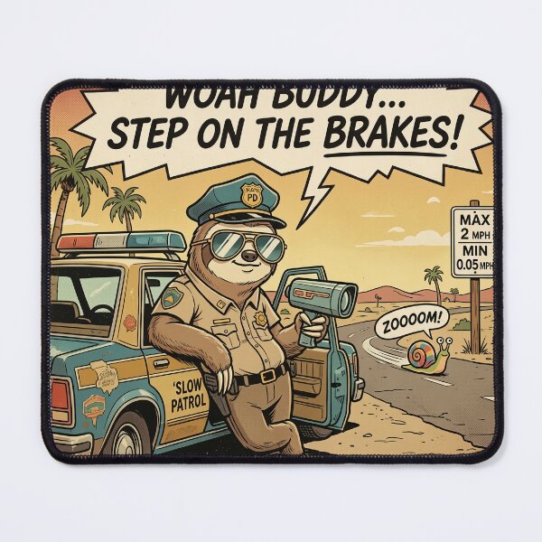 Item preview, Sloth Cop Funny Retro Snail Speed Ticket Comic designed and sold by SoftAuraStudi0.