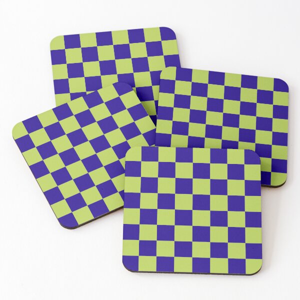 Item preview, Bright Green and Blue Checkered Pattern designed and sold by The Innocent Ghost Project.