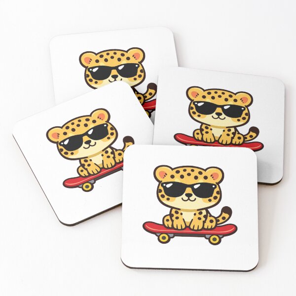 Item preview, Cool Cheetah on Skateboard Cute Animal with Sunglasses designed and sold by Owcomm.