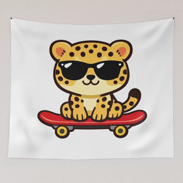 Item preview, Cool Cheetah on Skateboard Cute Animal with Sunglasses designed and sold by Owcomm.