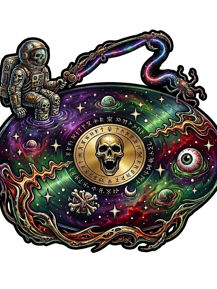 Thumbnail 3 of 3, Scarf, Cosmic Sound Sticker designed and sold by SignalStatic.