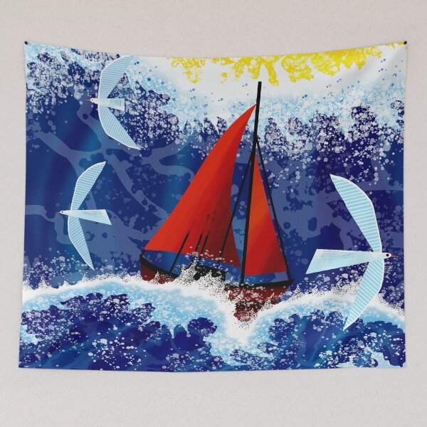 Item preview, Sailboat in Choppy Waters designed and sold by Andrew  Hitchen.