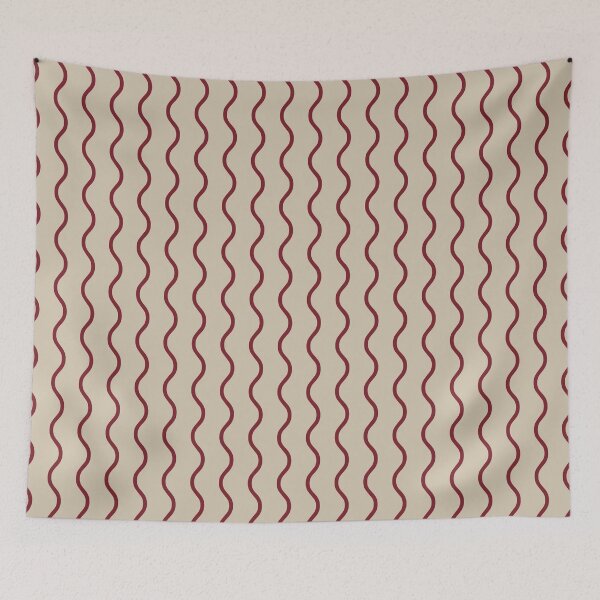 Item preview, Beige And Red Waves Pattern designed and sold by pattern-archive.