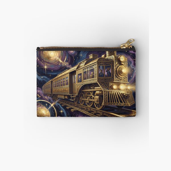 Item preview, Abyss Express – A surreal gold Art Deco train between cosmos, ornament and futuristic elegance designed and sold by FotoworldEdel.