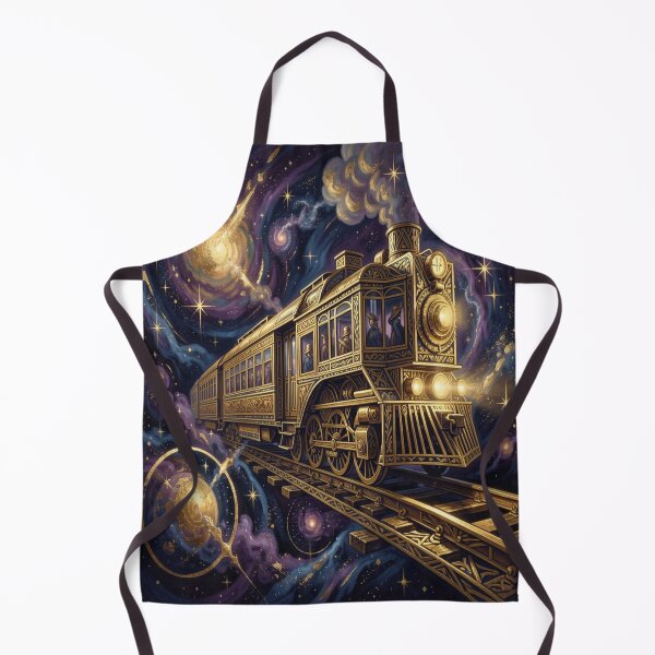 Item preview, Abyss Express – A surreal gold Art Deco train between cosmos, ornament and futuristic elegance designed and sold by FotoworldEdel.