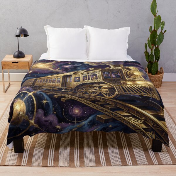 Item preview, Abyss Express – A surreal gold Art Deco train between cosmos, ornament and futuristic elegance designed and sold by FotoworldEdel.