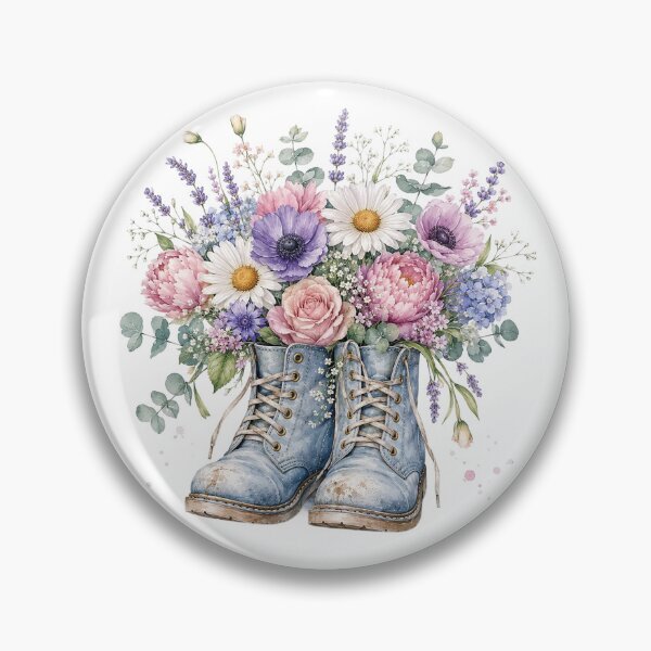 Item preview, Blue Cottagecore Floral Boots designed and sold by PetalGarden.