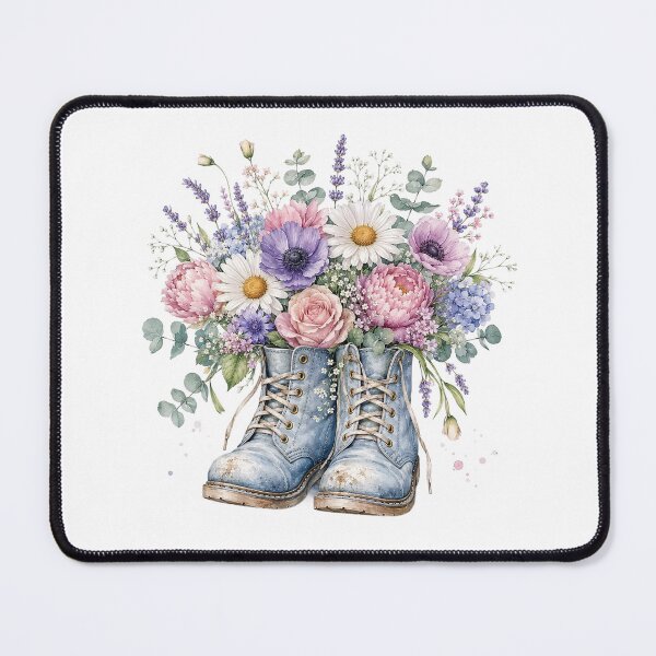 Item preview, Blue Cottagecore Floral Boots designed and sold by PetalGarden.
