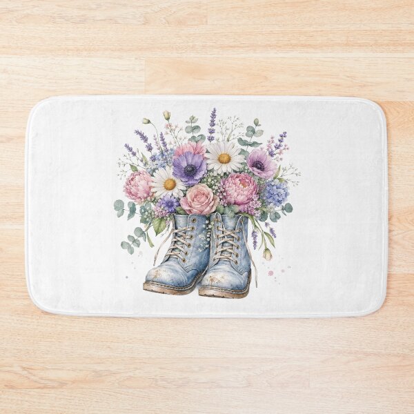Item preview, Blue Cottagecore Floral Boots designed and sold by PetalGarden.