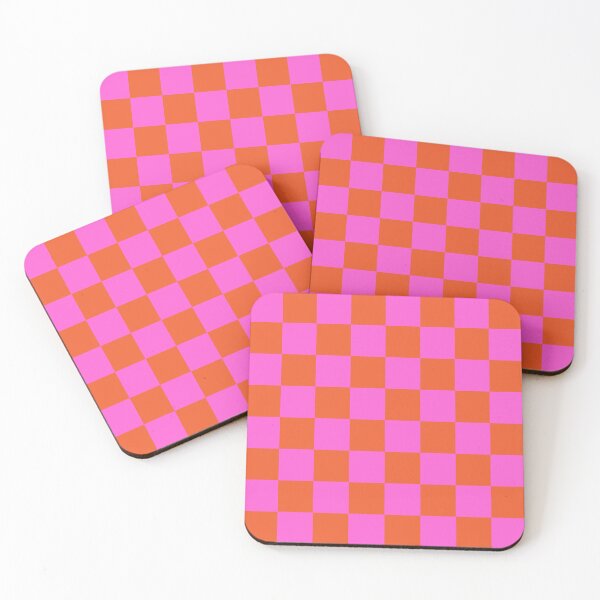 Item preview, Bright Pink and Orange Checkered Pattern designed and sold by The Innocent Ghost Project.