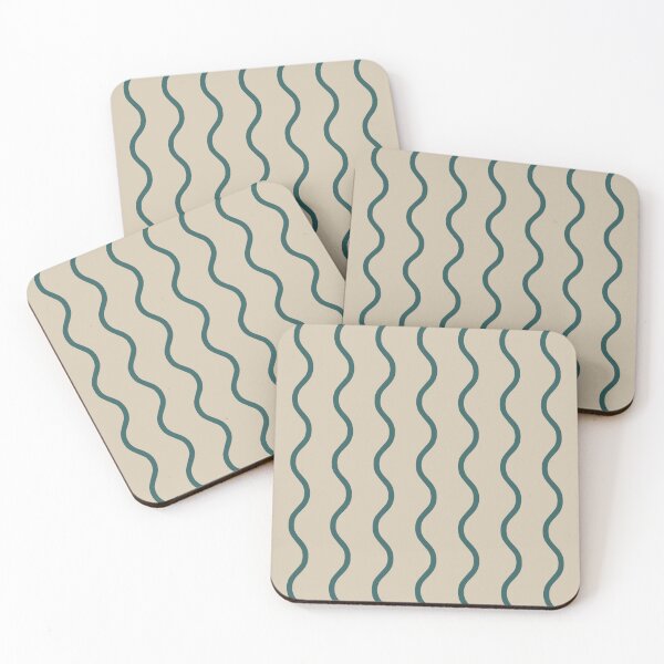 Item preview, Beige And Teal Waves Pattern designed and sold by pattern-archive.