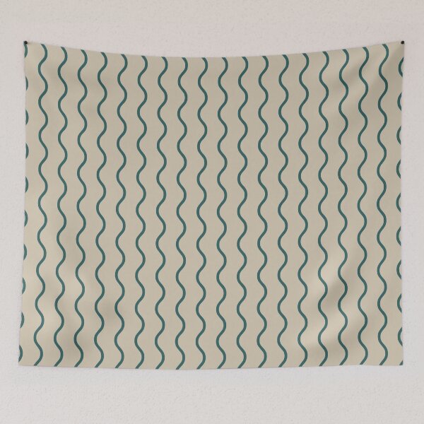 Item preview, Beige And Teal Waves Pattern designed and sold by pattern-archive.