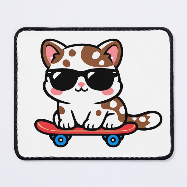 Item preview, Cool Skateboarding Cat with Sunglasses Kawaii Cute Kitten on Skateboard designed and sold by Owcomm.