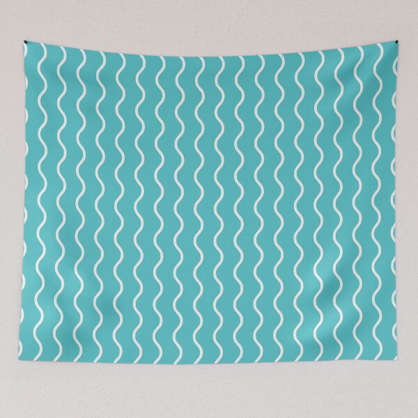 Item preview, Aqua And White Waves Pattern designed and sold by pattern-archive.