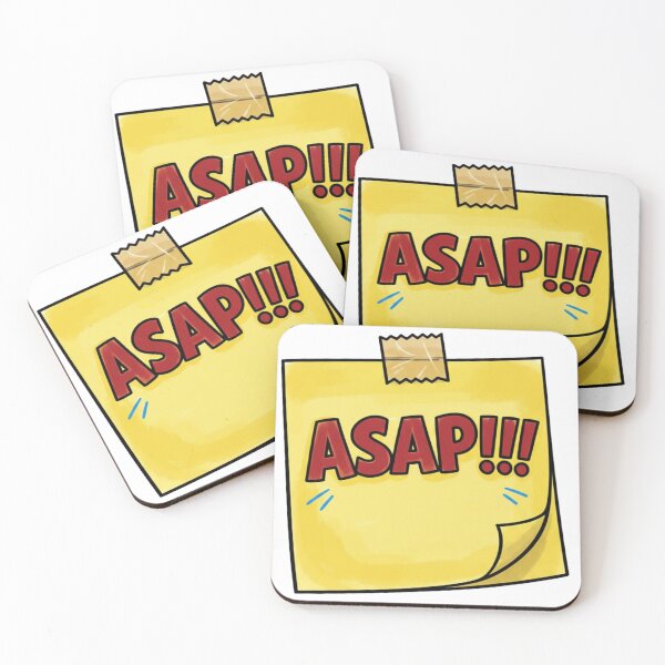 Item preview, ASAP!!! Funny Sticky Note Sticker — Office Humor Gift designed and sold by Inka Moon Design.