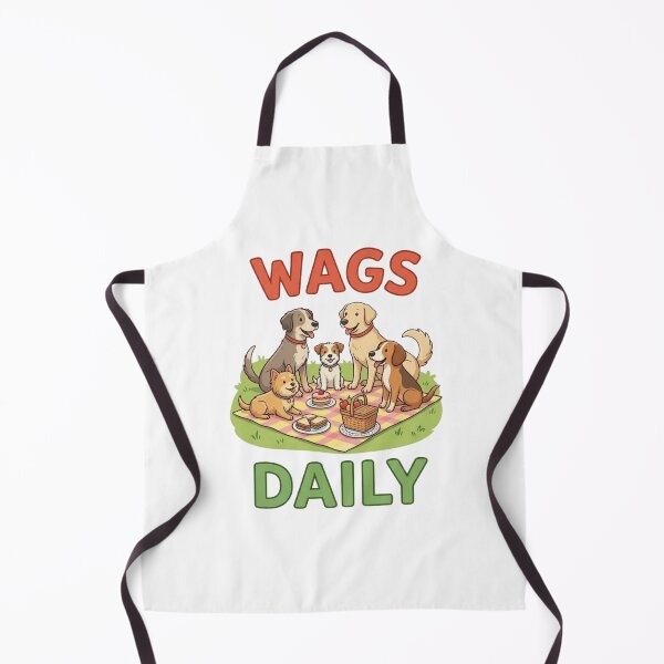 Item preview, Wags Daily Happy Cartoon Dogs Picnic designed and sold by GiggleInkTees.
