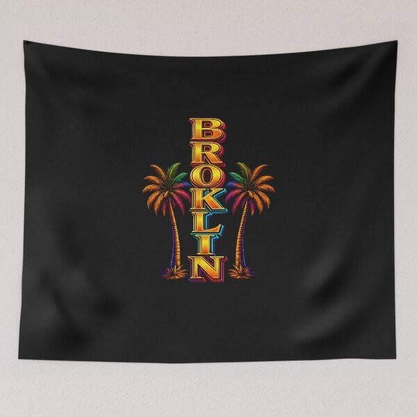 Item preview, Broklin Neon Palms Vertical Retro Design designed and sold by Les-Ink-Studio.