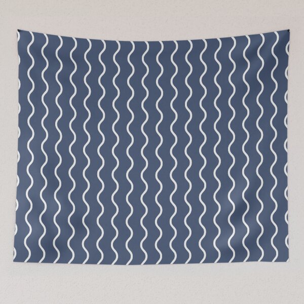 Item preview, Blue And White Waves Pattern designed and sold by pattern-archive.