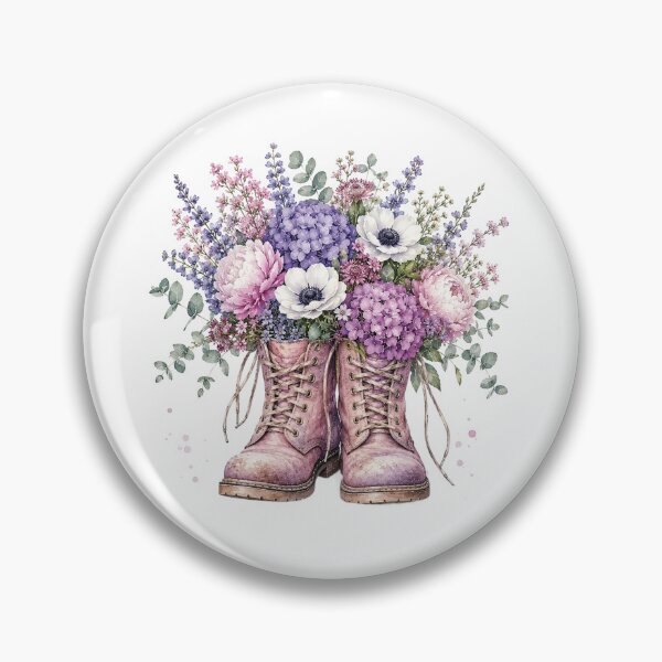 Item preview, Pink Floral Boots Watercolor designed and sold by PetalGarden.