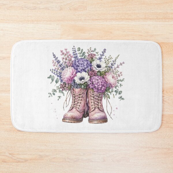 Item preview, Pink Floral Boots Watercolor designed and sold by PetalGarden.