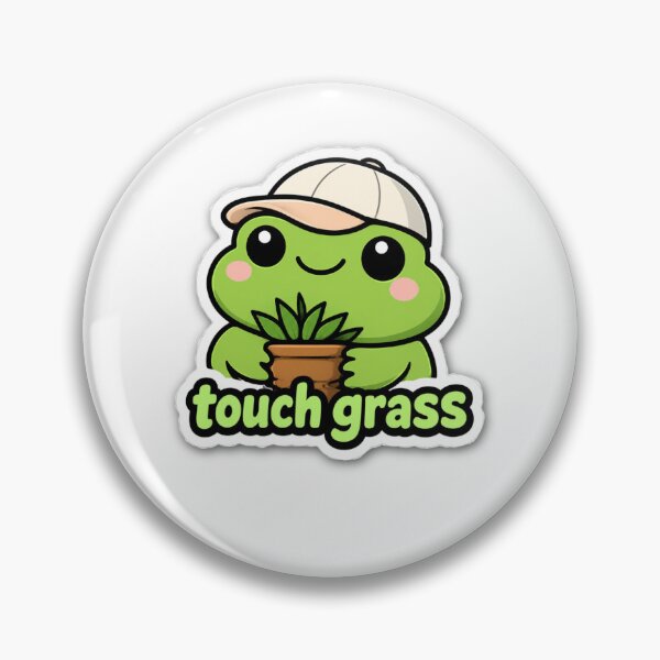 Item preview, Touch Grass Meme Sticker– Funny Internet Detox Quote designed and sold by Sticker Sprout.
