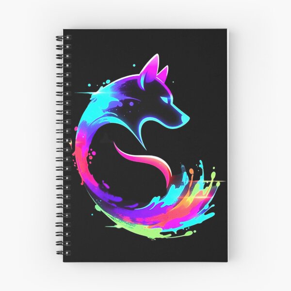 Item preview, Vibrant Neon Rainbow Wolf Paint Splash Digital Art designed and sold by ExploreAura Studio.