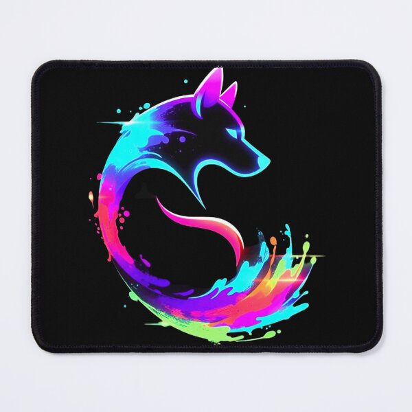 Item preview, Vibrant Neon Rainbow Wolf Paint Splash Digital Art designed and sold by ExploreAura Studio.
