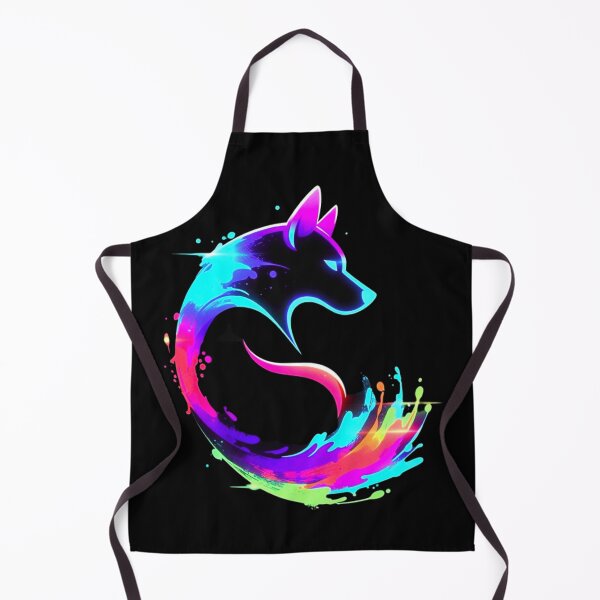 Item preview, Vibrant Neon Rainbow Wolf Paint Splash Digital Art designed and sold by ExploreAura Studio.
