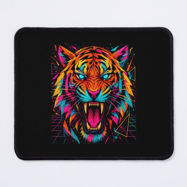Item preview, Neon Geometric Tiger Pop Art Roar designed and sold by Artisticanvas.