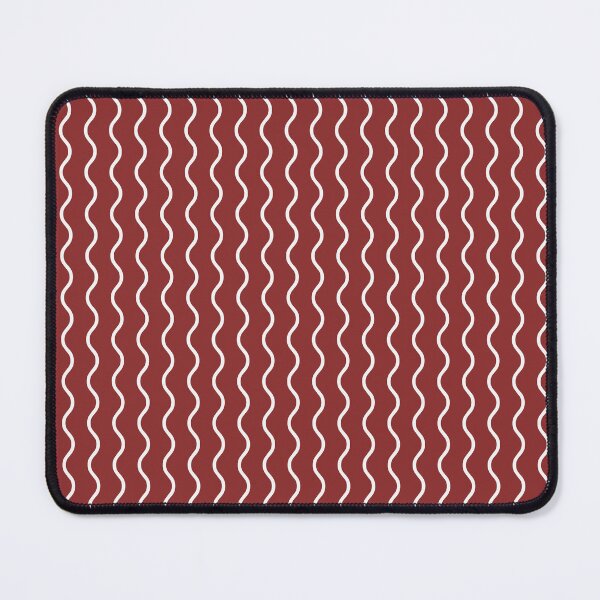 Item preview, Brick Red And White Waves Pattern designed and sold by pattern-archive.