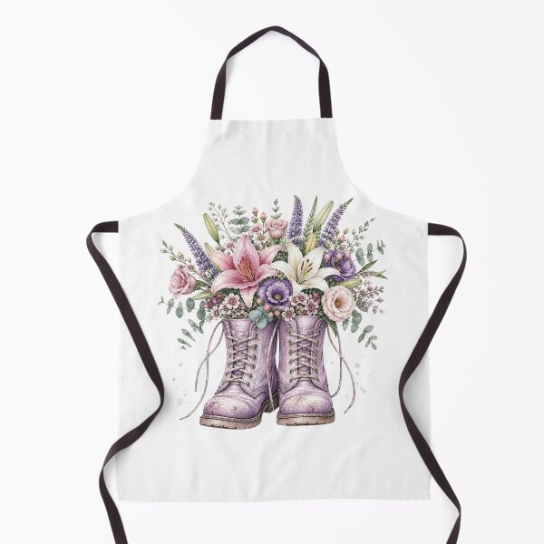 Item preview, Lavender Floral Boots Watercolor designed and sold by PetalGarden.