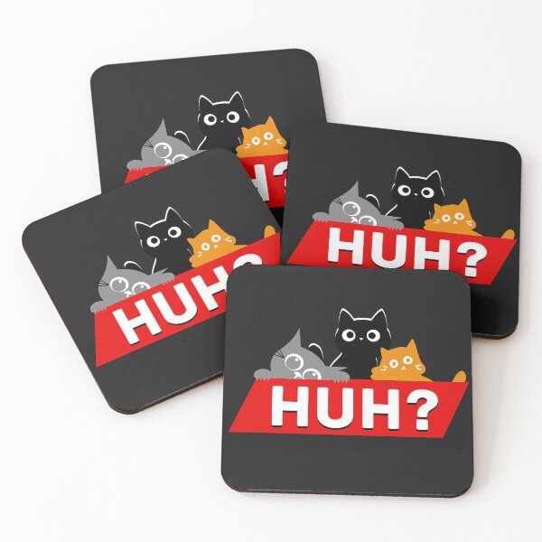 Aperçu de l'œuvre "Hein ?" Mème de chats multicolores dessinés au trait créée et vendue par CamilasPrints.