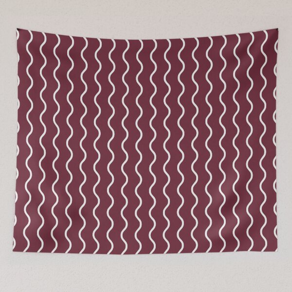 Item preview, Burgundy And White Waves Pattern designed and sold by pattern-archive.