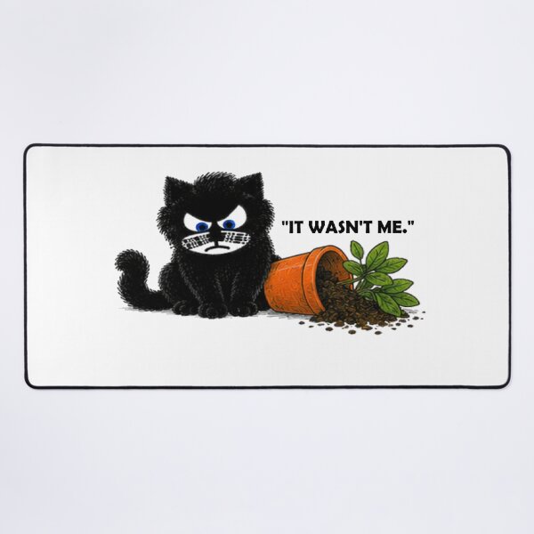 Item preview, Funny Black Cat Knocked Over Plant Pot designed and sold by Liqvorx.