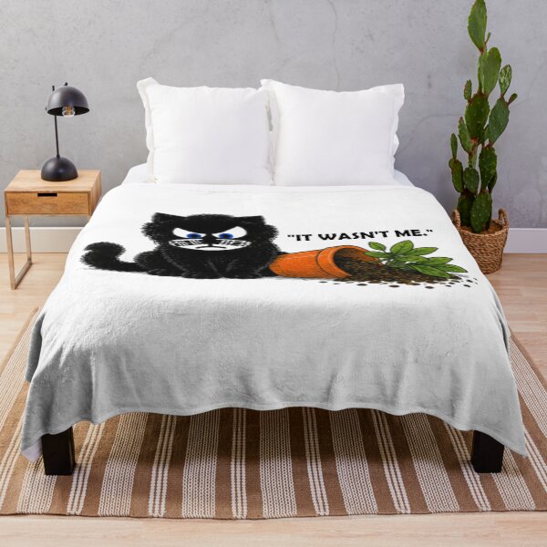 Item preview, Funny Black Cat Knocked Over Plant Pot designed and sold by Liqvorx.