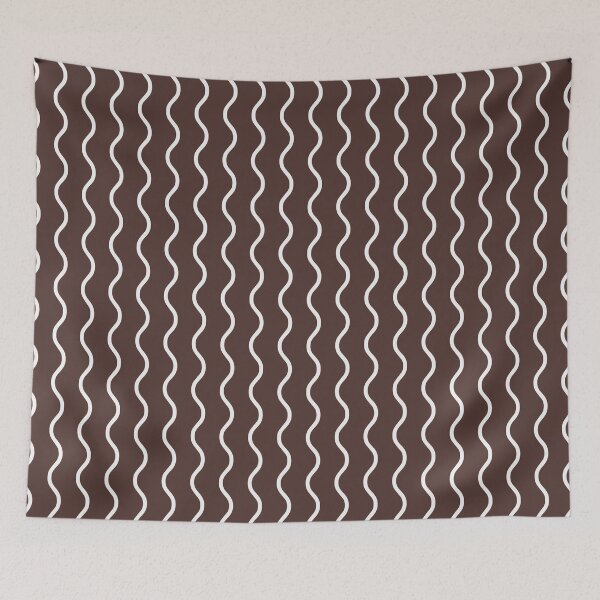 Item preview, Chocolate And White Waves Pattern designed and sold by pattern-archive.