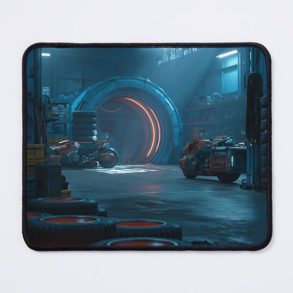 Item preview, Futuristic Factory With Glowing Tires designed and sold by Visual Foundry.