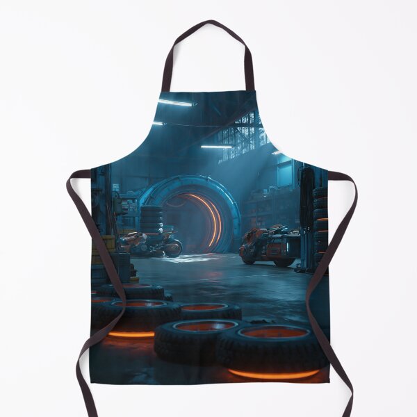 Item preview, Futuristic Factory With Glowing Tires designed and sold by Visual Foundry.