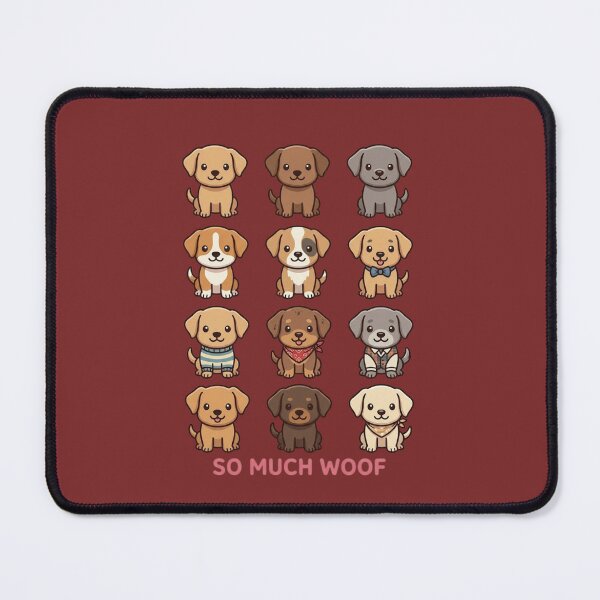 Item preview, So Much Woof Cute Puppy Breed Grid Pattern designed and sold by GiggleInkTees.