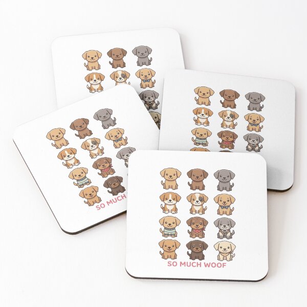 Item preview, So Much Woof Cute Puppy Breed Grid Pattern designed and sold by GiggleInkTees.
